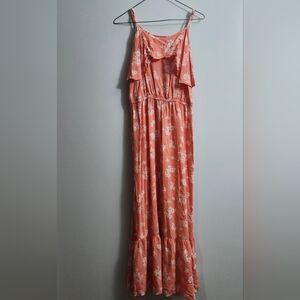 Floral Coral Maxi Dress